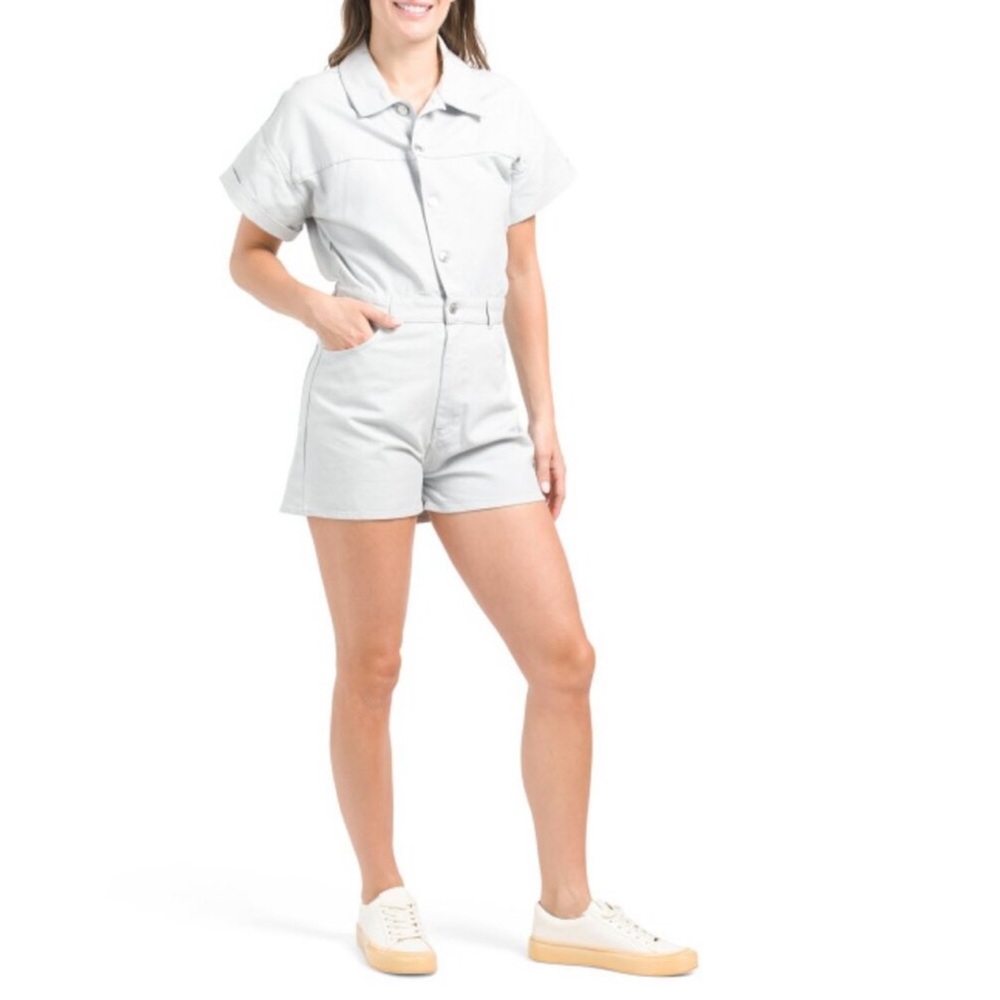 ZARA Dusty Blue Shimmer Romper